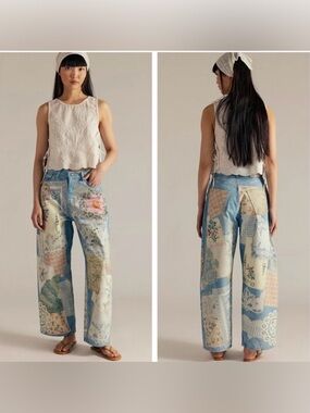 FREE PEOPLE We The Free Illusions Printed Relaxed Jeans size 27